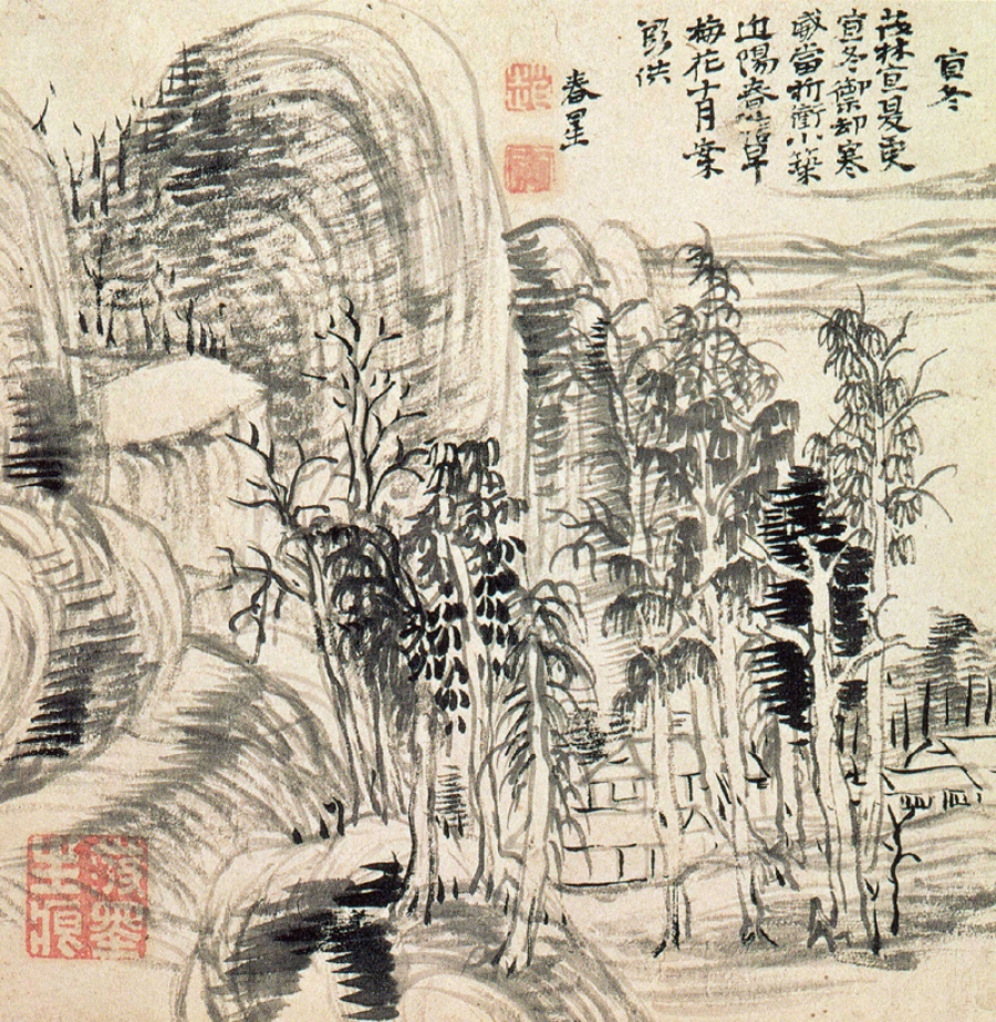 掛軸・与謝蕪村（1716～1784）・江戸中期の日本の俳人・文人（南画）家